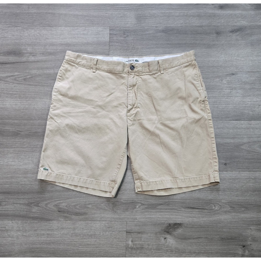 Lacoste Mens Regular Fit Cotton Khaki Chino Shorts US 40 FR 50